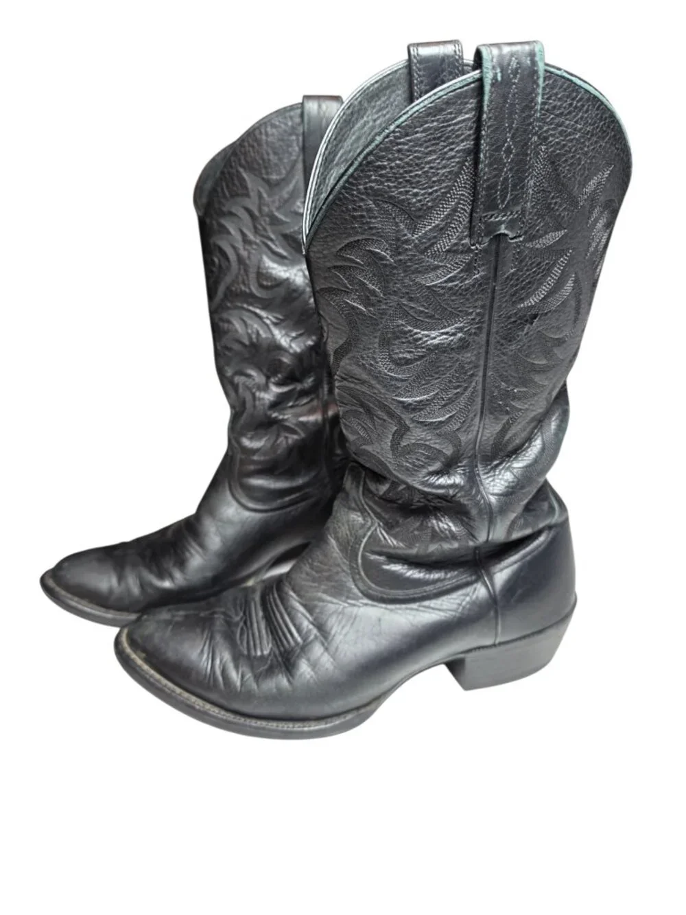 Ariat Mens Heritage Western R Toe Black Deertan Leather Cowboy Boots Sz 10.5 D